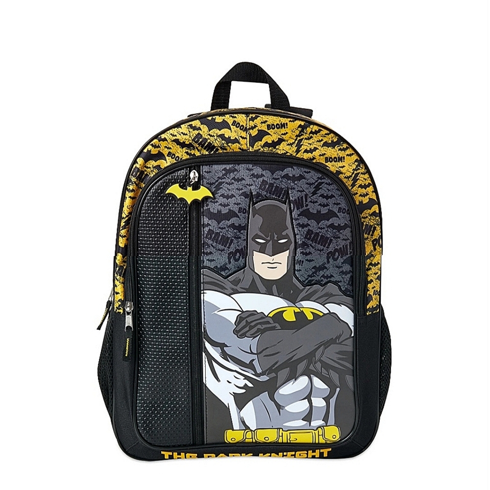 NEW BATMAN BLACK GRAY and YELLOW BACKPACK BOOKBAG